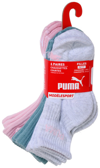 Thumbnail 1: Puma Puma Girls 6-Pack 1/2 Terry Low Crew Sportstyle Socks 