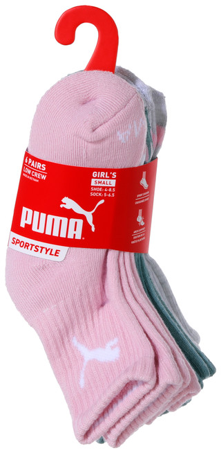 Thumbnail 3: Puma Puma Girls 6-Pack 1/2 Terry Low Crew Sportstyle Socks 