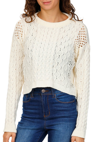 Thumbnail 1: FCT WITH LOVE Jolie & Joy Juniors Solid Cable Knit Sweater 