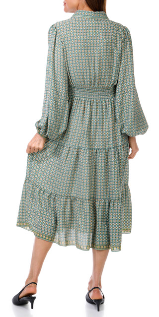 Thumbnail 4: MAX STUDIO Max Studio Womens Long Sleeve Button Down Tier Midi Dress 