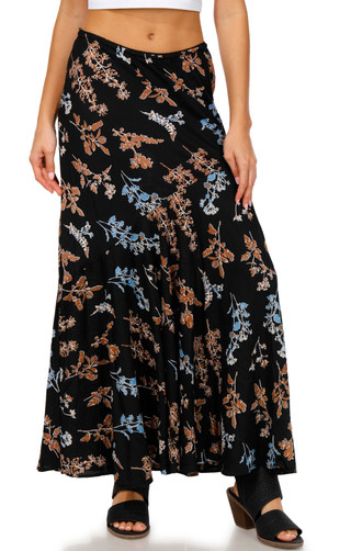 Thumbnail 1: Lola P Lola P Womens Botanical Bias Maxi Skirt 