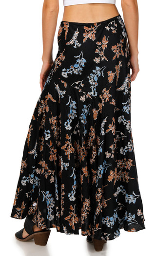 Thumbnail 2: Lola P Lola P Womens Botanical Bias Maxi Skirt 