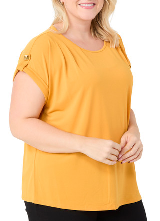 Thumbnail 1: RIO & RIAN Rio & Rian Plus Scoop Neck Dolman Top 