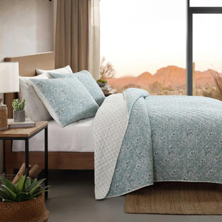 Thumbnail 6: Wrangler Wrangler Prairieland Paisley Reversible Quilt & Sham Set 