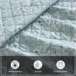 Thumbnail 11: Wrangler Wrangler Prairieland Paisley Reversible Quilt & Sham Set 