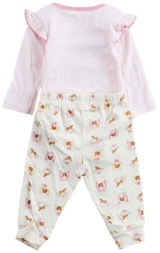 Thumbnail 2: Wrangler Wrangler Baby Girls 3 Pc Pony Bodysuit Set 