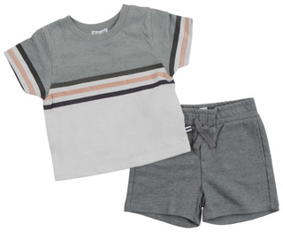 Thumbnail 2: Splendid Splendid Baby Boys 2 Pc Sunset Short Sleeve Tee Shorts Set 