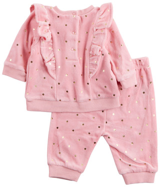 Thumbnail 2: Little Me Little Me Baby Girls 2 Pc Polka-Dot Ruffle Set 