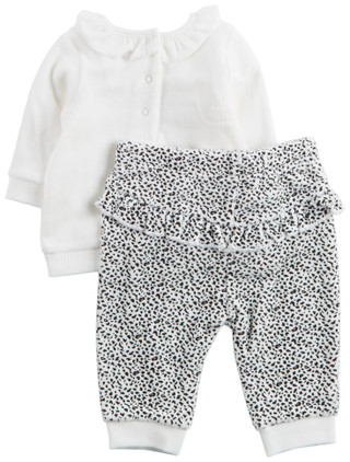 Thumbnail 2: Little Me Little Me Baby Girls 2 Pc Leopard Bow Pants Set 