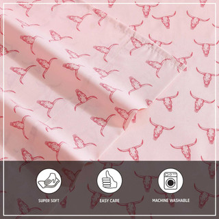 Thumbnail 19: Wrangler Wrangler Steer Skulls Microfiber Sheet Set 