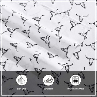 Thumbnail 21: Wrangler Wrangler Steer Skulls Microfiber Sheet Set 
