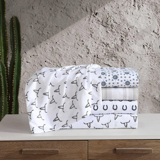 Thumbnail 45: Wrangler Wrangler Steer Skulls Microfiber Sheet Set 