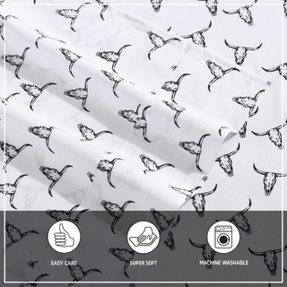 Thumbnail 45: Wrangler Wrangler Steer Skulls Microfiber Sheet Set 