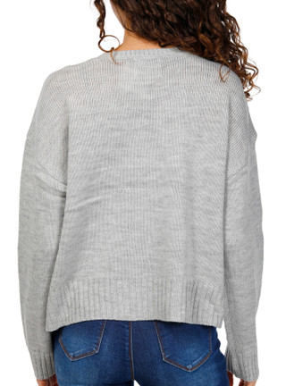 Thumbnail 3: No Comment No Comment Juniors Long Sleeve Skull Pullover Sweater 