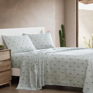 Thumbnail 32: Wrangler Wrangler Cactus Gingham Ultra Soft Microfiber Sheet Set 