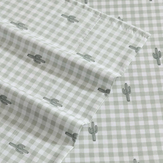 Thumbnail 38: Wrangler Wrangler Cactus Gingham Ultra Soft Microfiber Sheet Set 