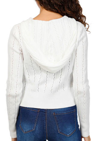Thumbnail 2: Madden Girl Madden Girl Juniors Pointelle Zip Hoodie 