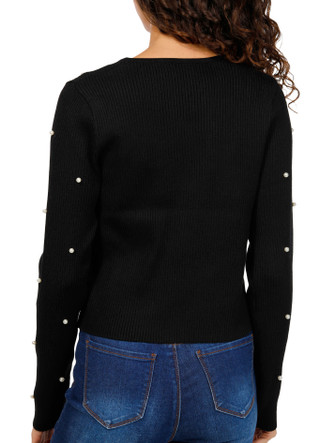 Thumbnail 2: Madden Girl Madden Girl Juniors Long Sleeve Pearl Cardigan 