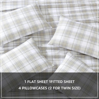 Thumbnail 6: Wrangler Wrangler Dayton Valley Plaid Ultra Soft Sheet Set 