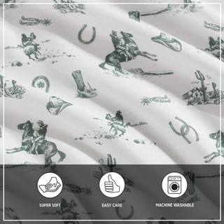 Thumbnail 28: Wrangler Wrangler Cowboy Rodeo Microfiber Sheet Set 