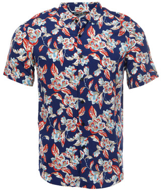 Thumbnail 1: Perry Ellis Perry Ellis Mens Short Sleeve Floral Button Down Shirt 