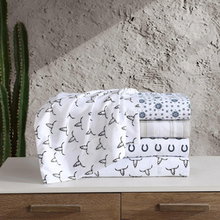 Thumbnail 27: Wrangler Wrangler Horseshoe Dots Microfiber Sheet Set 
