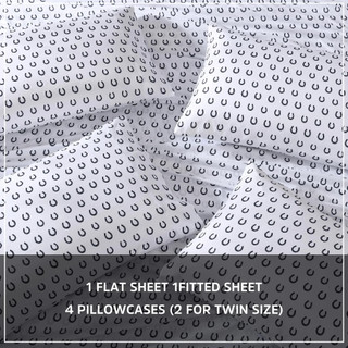 Thumbnail 37: Wrangler Wrangler Horseshoe Dots Microfiber Sheet Set 