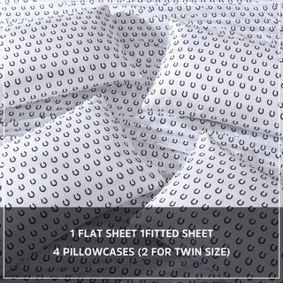 Thumbnail 17: Wrangler Wrangler Horseshoe Dots Microfiber Sheet Set 