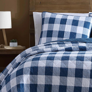 Thumbnail 18: Wrangler Wrangler Flagstaff Check Reversible Quilt & Sham Set 