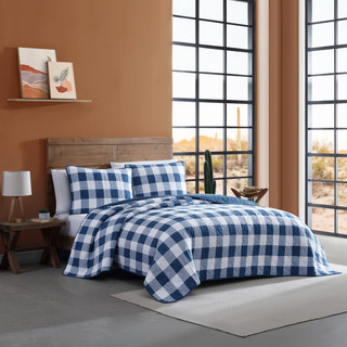 Thumbnail 24: Wrangler Wrangler Flagstaff Check Reversible Quilt & Sham Set 