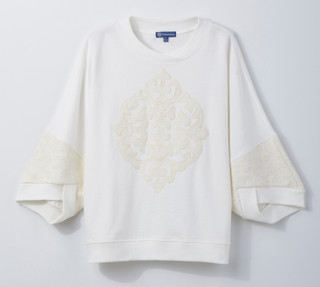 Thumbnail 3: Democracy Democracy Womens 3/4 Dolmain Sleeve Embroidered Top 