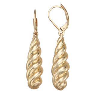 Thumbnail 1: Napier Napier Gold Tone Twisted Long Drop Earrings 