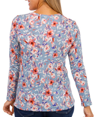 Thumbnail 2: Blue Sol Blue Sol Womens Long Sleeve Floral Print Luxey Top 