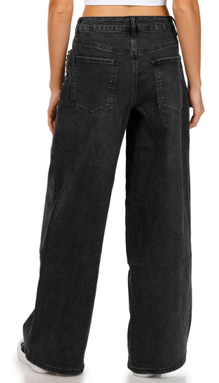 Thumbnail 2: Madden Girl Madden Girl Juniors Studded Wide Leg Jeans 