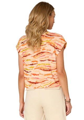Thumbnail 2: Democracy Democracy Womens Origami Cap Sleeve Abstract Print Top 