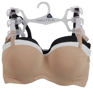Thumbnail 1: Nautica Nautica Womens Plus 3 Pk Strapless Convertible Underwire Bra 