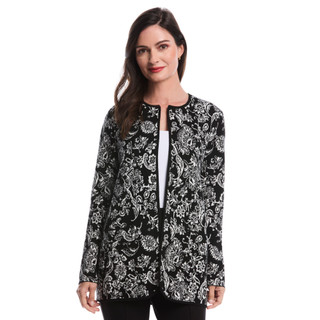 Thumbnail 1: Rafaella Rafaella Petite Long Sleeve Turnlock Close Cardigan 