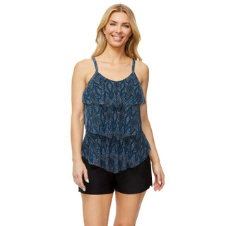 Thumbnail 3: Island Waves Island Waves Womens Triple Tiered Tankini Top 