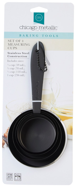 Thumbnail 1: CHICAGO METALLIC Chicago Metallic 4 Pk Stainless Steel Measuring Cups 