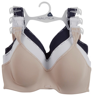 Thumbnail 1: Nautica Nautica Womens Plus 3 Pk Comfort Hidden Underwire Bra 