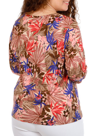 Thumbnail 4: Blue Sol Blue Sol Plus Long Sleeve Tropical Print Luxey Top 