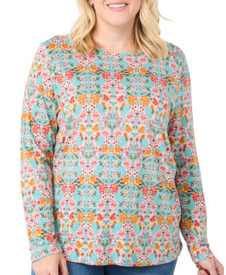 Thumbnail 1: Blue Sol Blue Sol Plus Long Sleeve Floral Print Luxey Top 