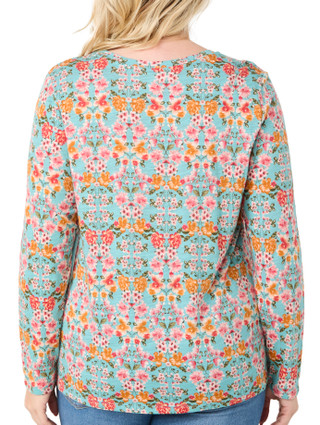 Thumbnail 2: Blue Sol Blue Sol Plus Long Sleeve Floral Print Luxey Top 