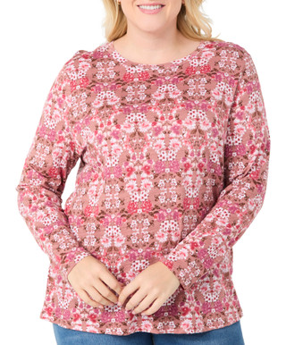 Thumbnail 1: Blue Sol Blue Sol Plus Long Sleeve Floral Print Luxey Top 