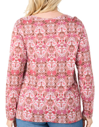 Thumbnail 2: Blue Sol Blue Sol Plus Long Sleeve Floral Print Luxey Top 