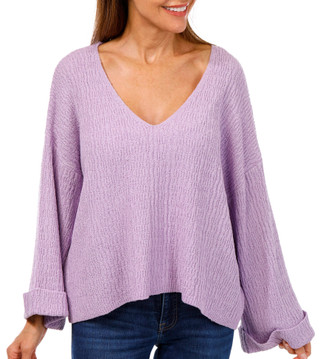 Thumbnail 1: BY TOGETHER By Together Womens Woven SV-Neck Sweater 