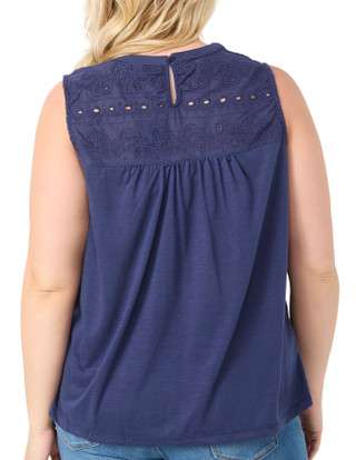 Thumbnail 2: LIV LOS ANGELES Liv Los Angeles Plus Sleeveless Eyelet Top 