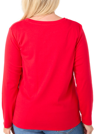 Thumbnail 6: Rafaella Rafaella Plus Long Sleeve Chain Neck Detail Top 