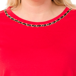 Thumbnail 7: Rafaella Rafaella Plus Long Sleeve Chain Neck Detail Top 