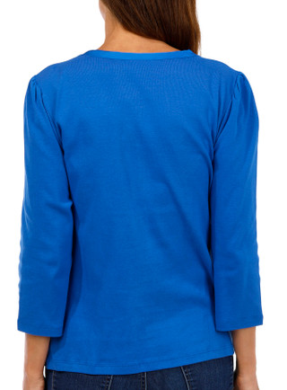 Thumbnail 5: Rafaella Rafaella Petite 3/4 Puff Sleeve Top 